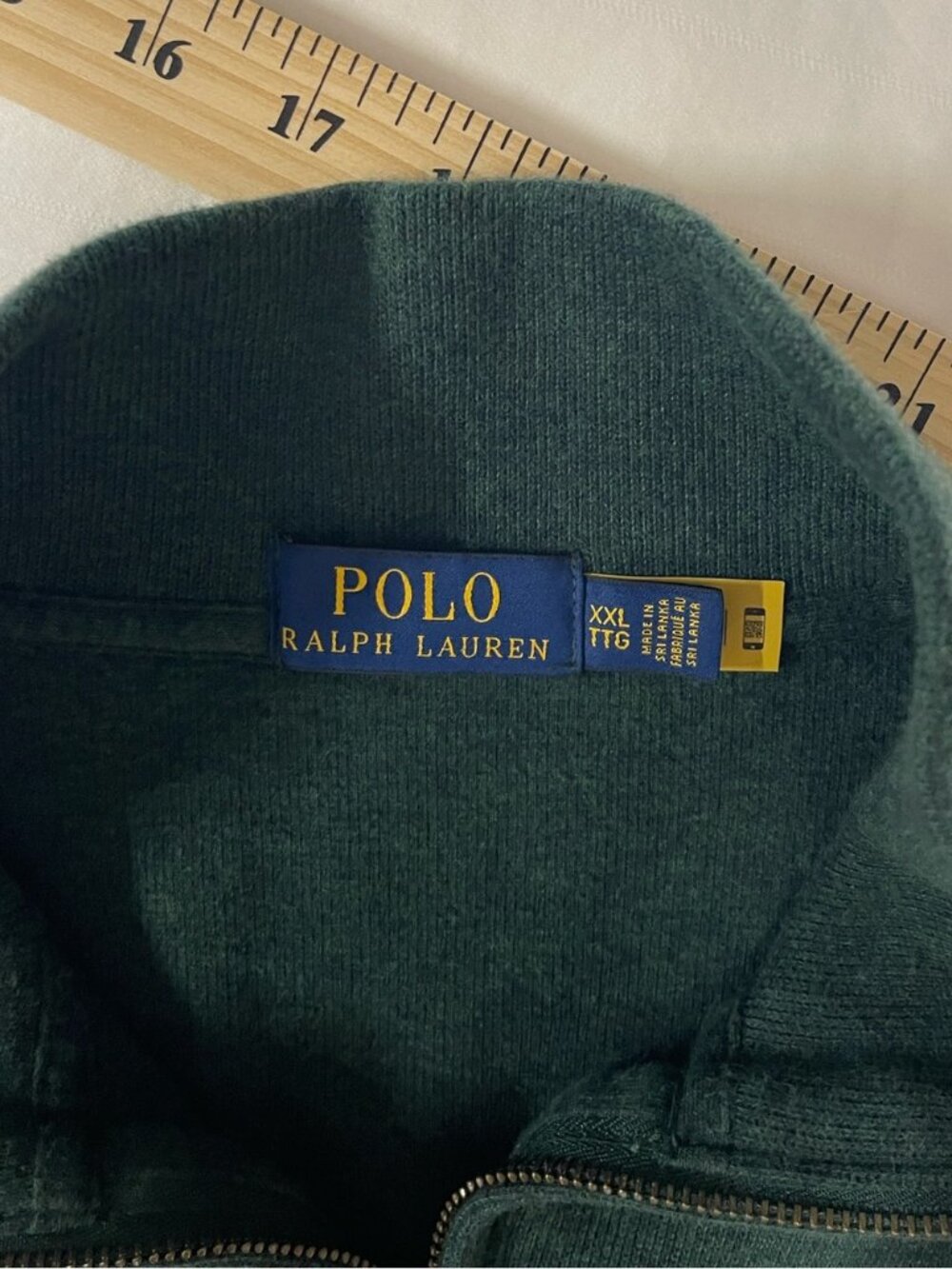 Polo Ralph Lauren Half-Zip French Rib Sweater Forest Green XXL Men’s Pullover - Picture 10 of 12